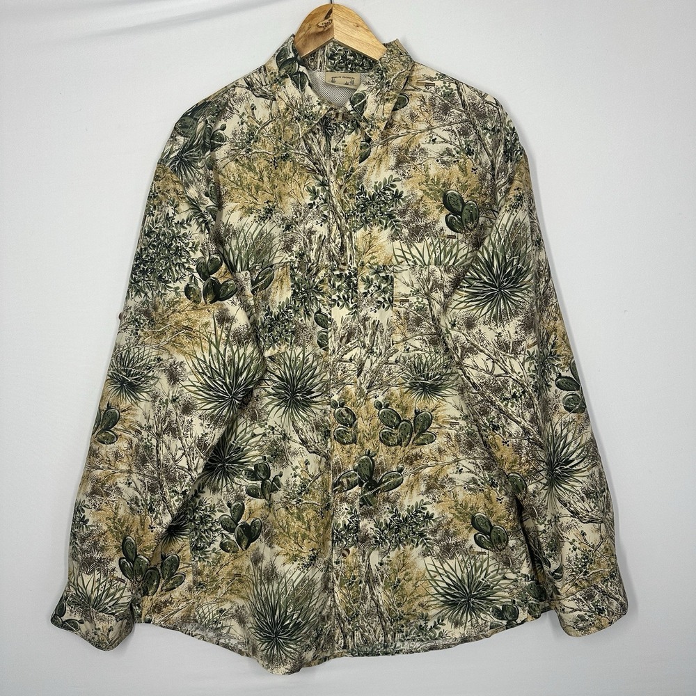 GameGuard Camouflage Button-Front Long Sleeve Cotton Hunting Shirt 2XL